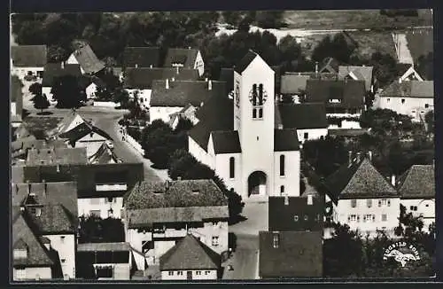 AK Neuenburg / Baden, Ortspartie mit Kirche