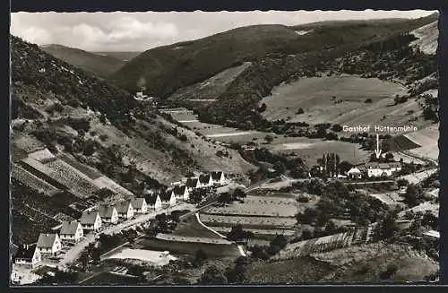 AK Hüttenmühle im Wispertal, Panorama mit Gasthof Hüttenmühle