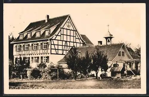 AK Möhringen / Baden, Fachwerkhaus und Garten