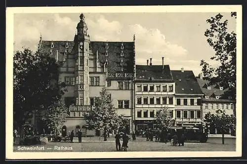 AK Schweinfurt, Strassenleben am Rathaus