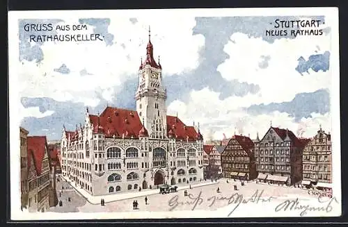 Lithographie Stuttgart, Neues Rathaus