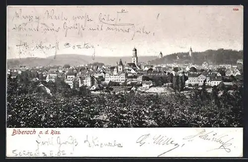 AK Biberach a. d. Riss, Teilansicht mit Kirche