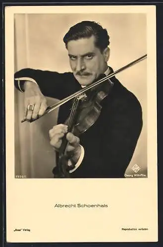 AK Schauspieler Albrecht Schoenhals spielt Violine