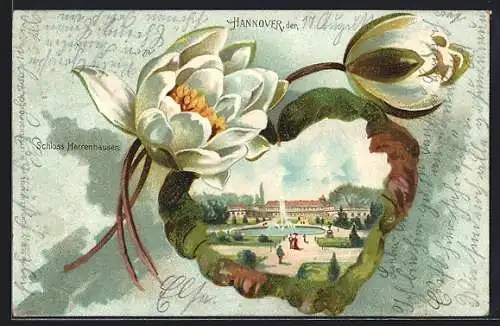 Passepartout-Lithographie Hannover, Schloss Herrenhausen