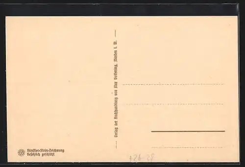 Steindruck-AK Minden i. W., Rathaus mit Kutschen