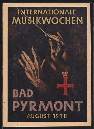 AK Bad Pyrmont, Sängerfest 1948, Hände eines Dirigenten