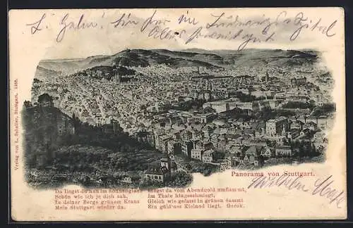 AK Stuttgart, Panorama der Stadt