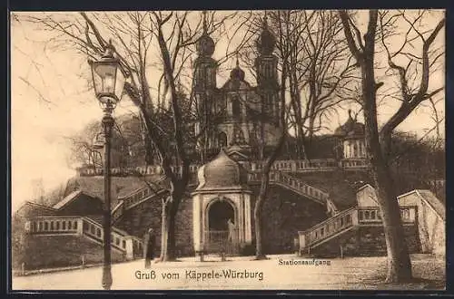 AK Würzburg, Käppele mit Stationsaufgang
