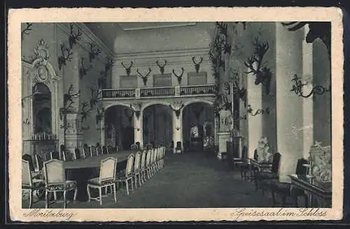 AK Moritzburg, Speisesaal im Jagdschloss