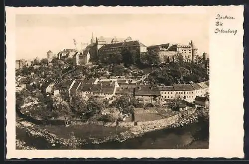 AK Bautzen, Ortenburg mit Spree aus der Vogelschau