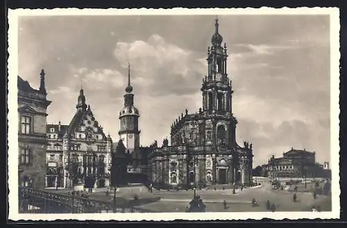 AK Dresden, Blick von der Brühlschen Terrasse