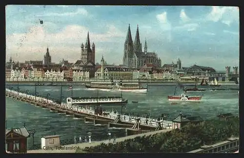 AK Köln, Totalansicht auf den Dom