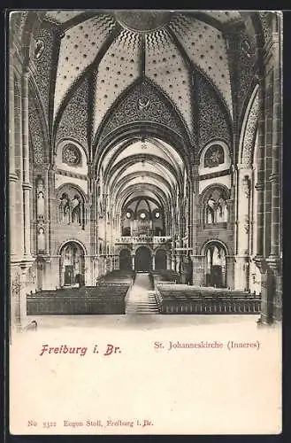 AK Freiburg i. Br., St. Johanneskirche, Innenansicht