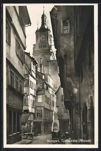 AK Stuttgart, Turmstrasse in der Altstadt