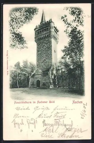 AK Aachen, Aussichtsturm im Aachener Wald