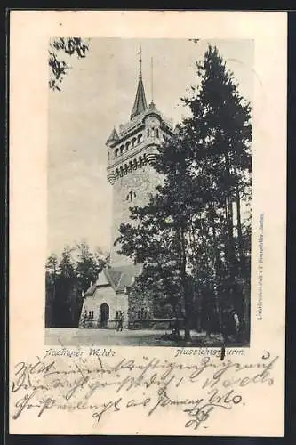 AK Aachen, Aussichtsturm im Aachener Wald