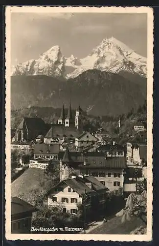 AK Berchtesgaden, Teilansicht mit Watzmann