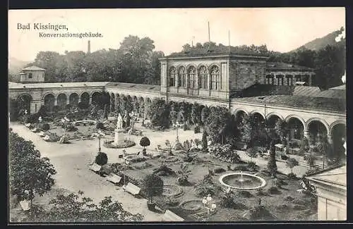 AK Bad Kissingen, Konversationsgebäude mit Anlagen aus der Vogelschau