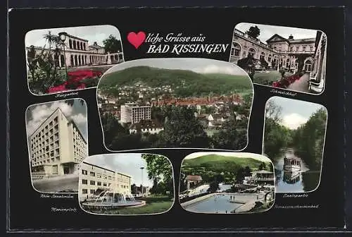AK Bad Kissingen, Rhön-Sanatorium, Freibad, Teilansicht