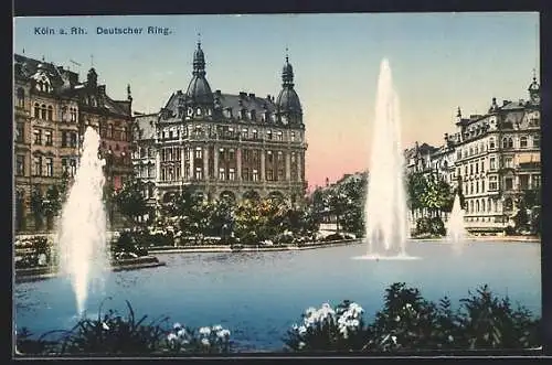 AK Köln-Neustadt, Deutscher Ring, Wasserfontänen