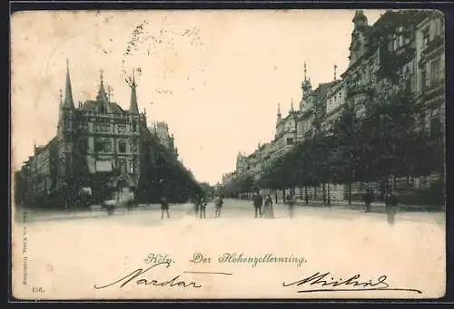 AK Köln-Neustadt, Passanten am Hohenzollernring