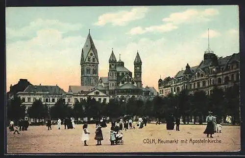 AK Köln a. Rh., Neumarkt mit Apostelnkirche