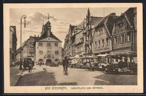 AK Bad Kissingen, Marktplatz und Rathaus