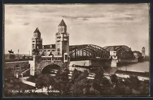 AK Köln a. Rh., Hohenzollernbrücke aus der Vogelschau
