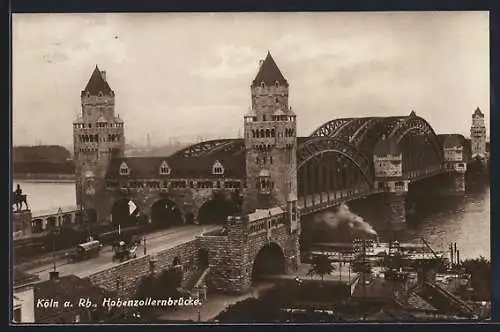 AK Köln a. Rh., Hohenzollernbrücke von oben