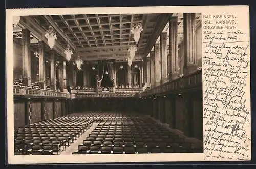 AK Bad Kissingen, Kgl. Kurhaus., Grosser Festsaal