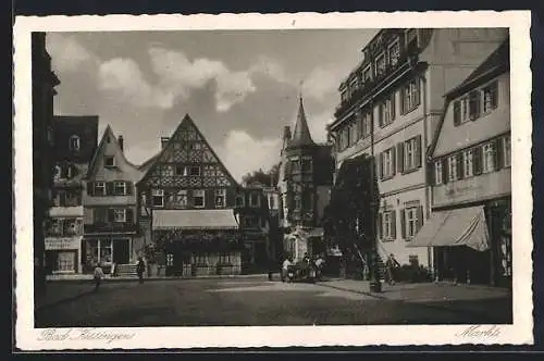 AK Bad Kissingen, Marktpartie mit Turmgebäude