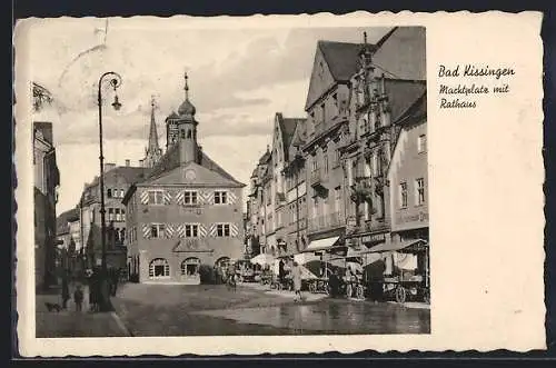 AK Bad Kissingen, Marktplatz mit Rathaus