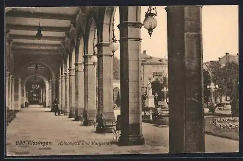 AK Bad Kissingen, Kolonnade und Kurgarten