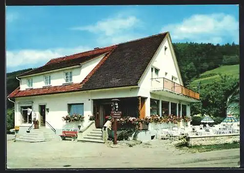 AK Oberglottertal /Schwarzwald, Cafe-Weinstube Glotterstüble J. Linder, von der Strasse gesehen
