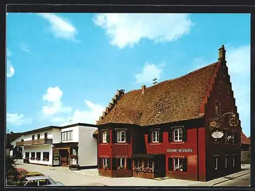 AK Schallstadt, Hotel-Pension und Metzgerei Zum Ochsen, Bes. Familie Albert Jörg