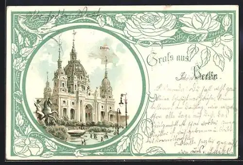 Lithographie Berlin, Blick auf den Dom