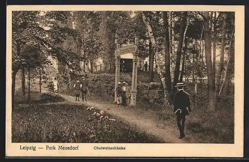 AK Leipzig, Gasthaus Obstweinschänke im Park Meusdorf