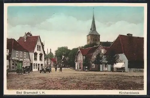 AK Bad Bramstedt i. H., Kirchenbleek mit Zahn-Atelier