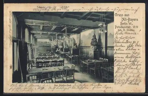 AK Berlin-Tiergarten, Potsdamerstr. 10 /11, Ansicht vom Städte-Saal im Alt-Bayern