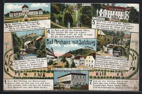 AK Bad Neuhaus, Salzburg, Marienquelle, Kurpark, Schlosshotel