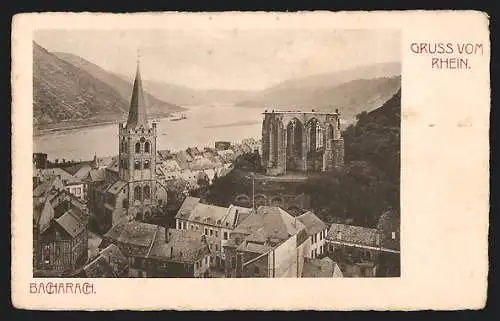 AK Bacharach /Rhein, Teilansicht mit Kirche