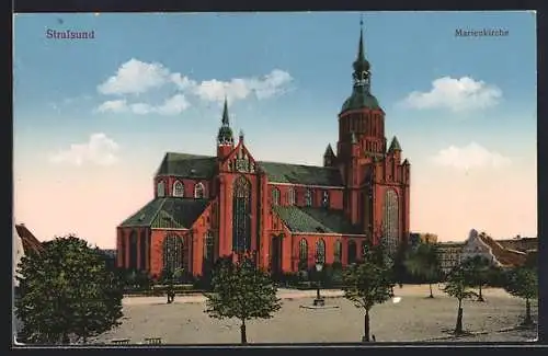 AK Stralsund, Marienkirche, Aussenansicht
