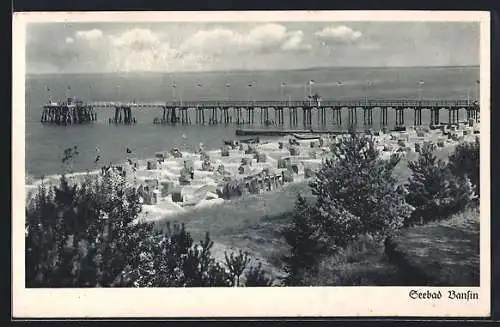 AK Bansin, Strandpartie mit Steg