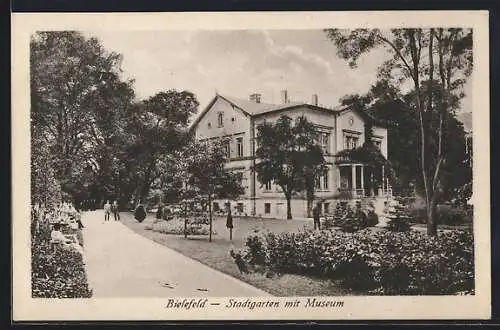 AK Bielefeld, Café Stadtgarten mit Museum