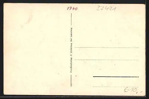 AK Osterhagen a. Harz, Gasthaus v. Hans Spiess, Römerstein, Gesamtansicht