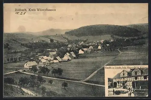 AK Rossbach /Kreis Witzenhausen, Gasthof z. Linde, Ortsansicht