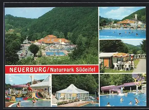 AK Neuerburg / Eifel, Schwimmbad im Naturpark, Mehrfachansicht