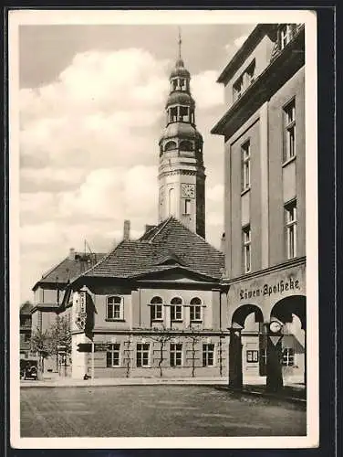 AK Grünberg, Rathaus und Löwen-Apotheke