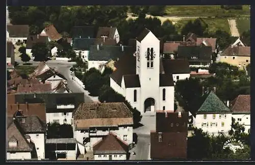 AK Neuenburg / Baden, Blick über die Dächer, Luftbild