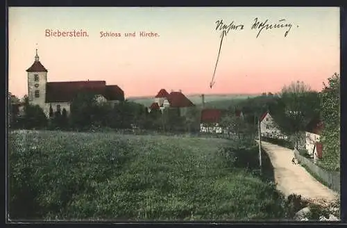 AK Bieberstein / Sachsen, Schloss und Kirche